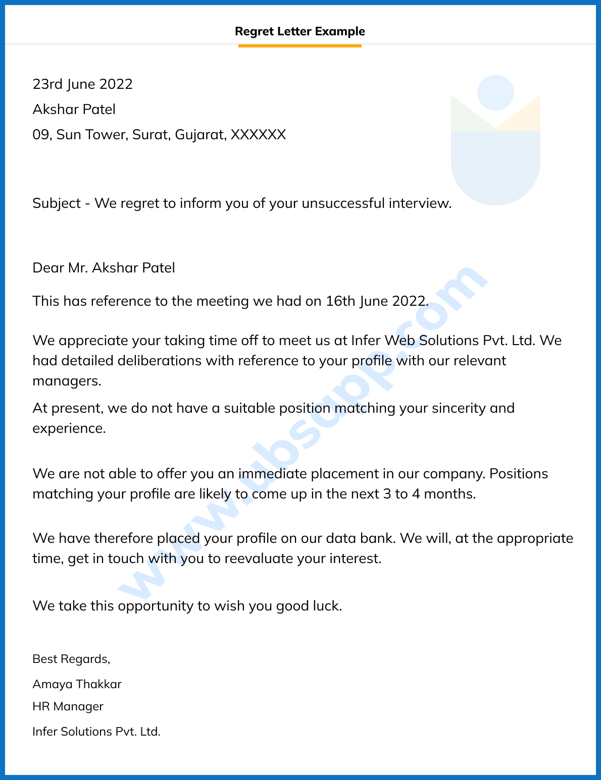 Regret Letter Format, Writing Tips, Templates, Examples, and More UBS