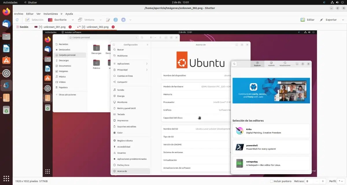 Shutter, captura de pantalla para Ubuntu con muchas opciones