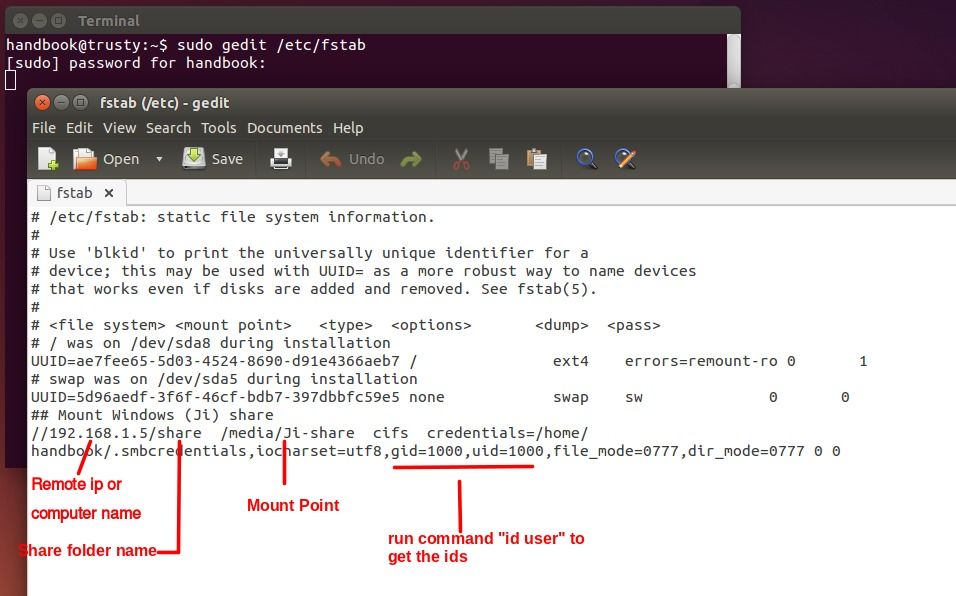 How To Map A Network Drive Onto Ubuntu 14.04 Permanently UbuntuHandbook