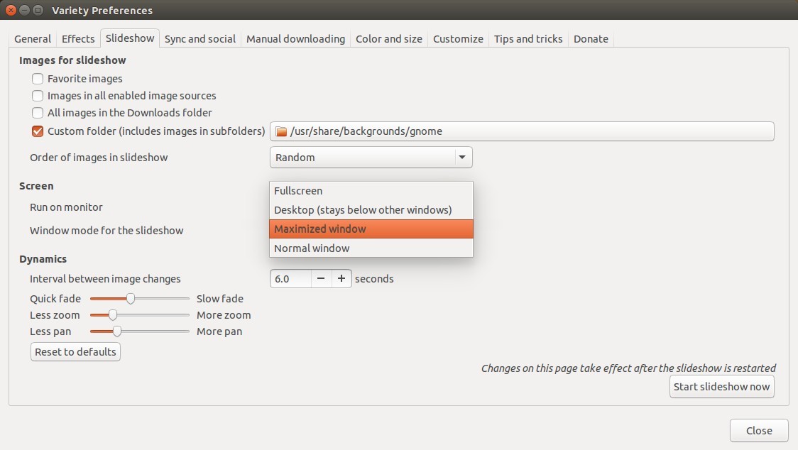Variety Wallpaper Changer 0.6.0 Adds New Slideshow Feature UbuntuHandbook