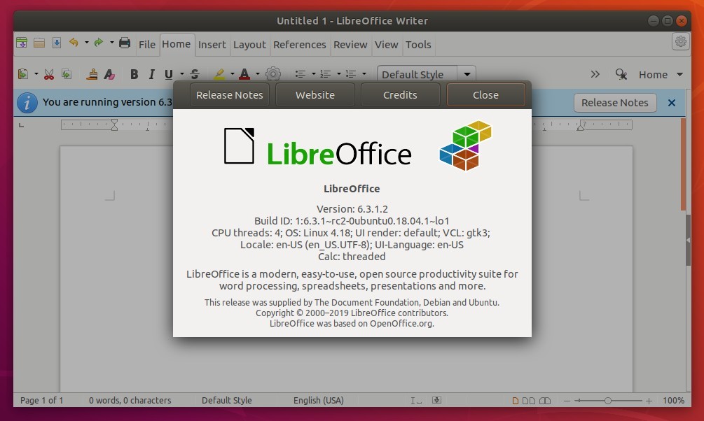 How to Install LibreOffice 6.3.1 in Ubuntu 18.04/19.04 UbuntuHandbook