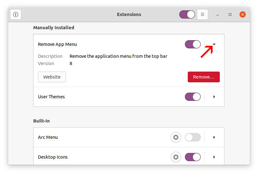 How to Remove Top Bar Application Menu in Ubuntu 22.04, 20.04, 18.04