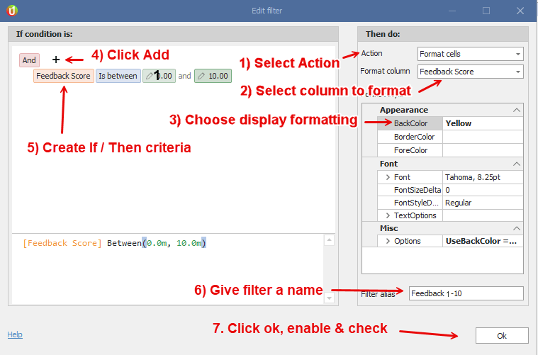 Custom Filter Rules uBuyFirst