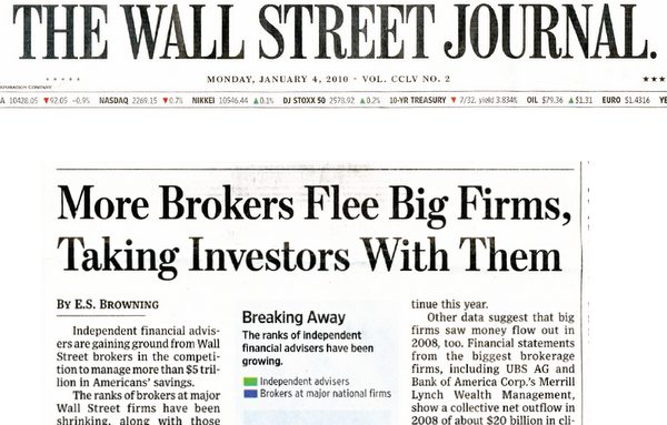 Page One Wall Street Journal article is a 'home run' for the RIA