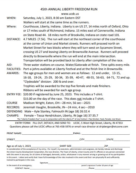 entry form Union County Development Corporation » It's Fun to Play