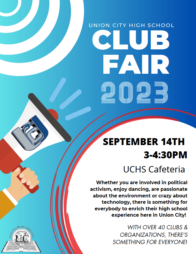 🚨SAVE THE DATE🚨The Union City High School Club Fair is SCHEDULED for