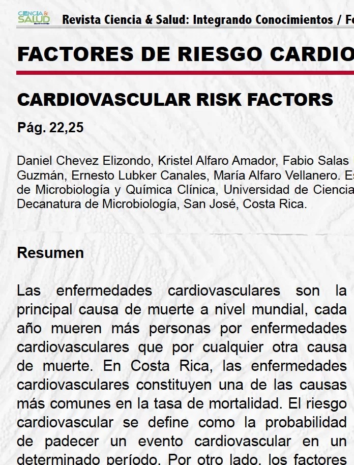 FACTORES DE RIESGO CARDIOVASCULAR UCIMED