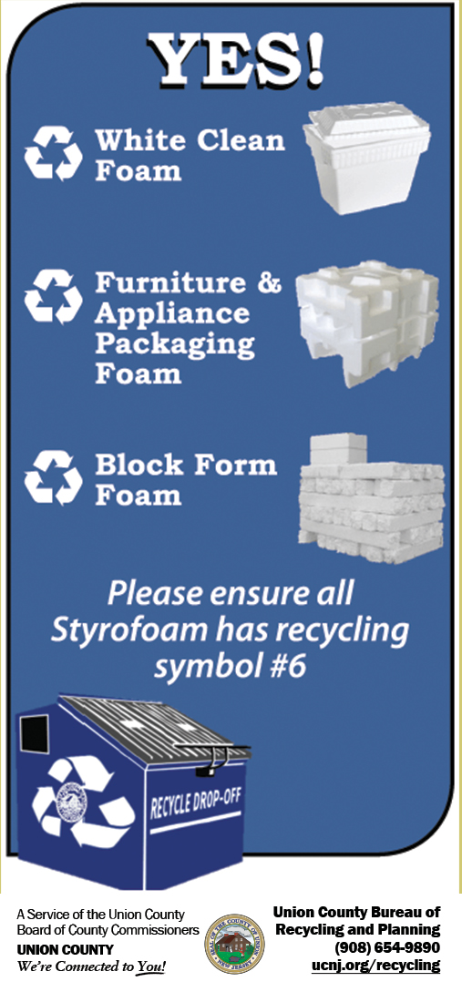 Free Styrofoam Recycling for Union County Residents in 9 Municipalities