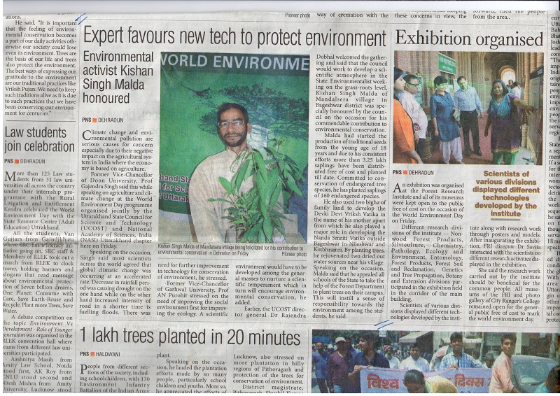 World Environment Day Celebrations Uttarakhand State Council for