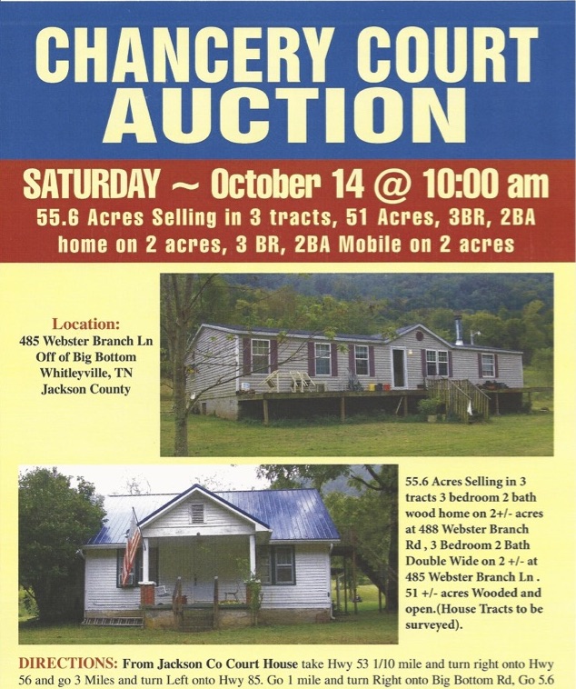 Chancery Court Auction, Oct 14th 10 AM