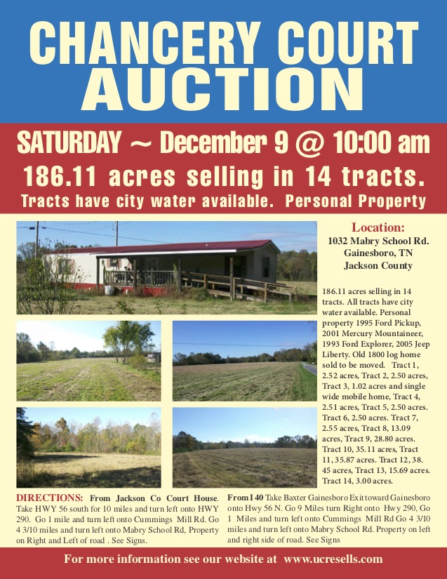 Chancery Court Auction, Saturday Dec 9th