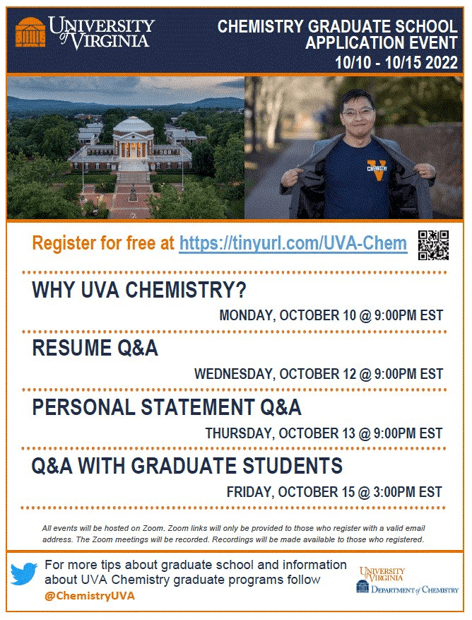 Chemistry Graduate School Application UVA UCSD Chemistry & Biochemistry
