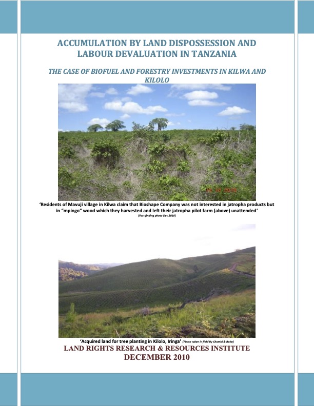 Accumulation by Land Dispossession and Labour Devaluation in Tanzania