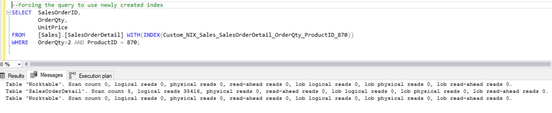 SQL Server Performance Tuning using Filtered Covering Index