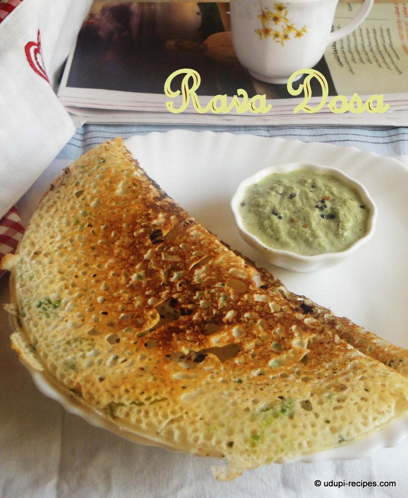 Instant Rava Dosa Recipe with Video Udupi Recipes