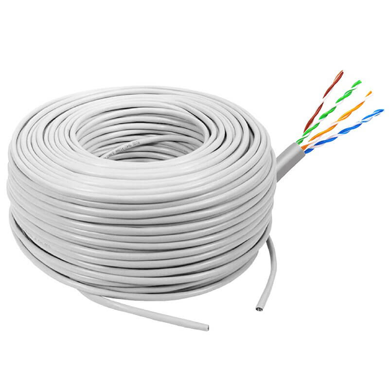 Cable UTP Categoría 5e Calibre 24AWG 1 Metro Color Gris UNIT Electronics
