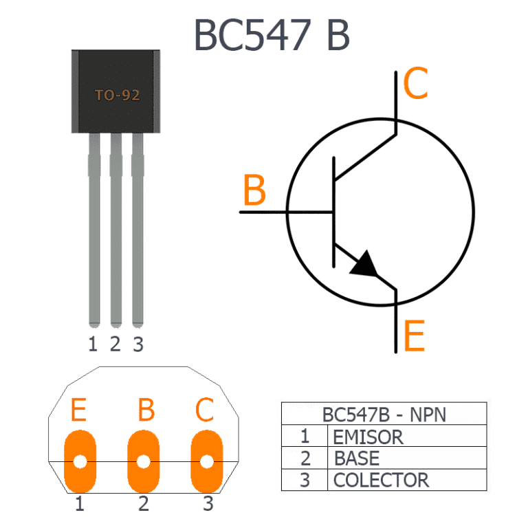 BC547B Transistor BJT NPN TO92 45V UNIT Electronics