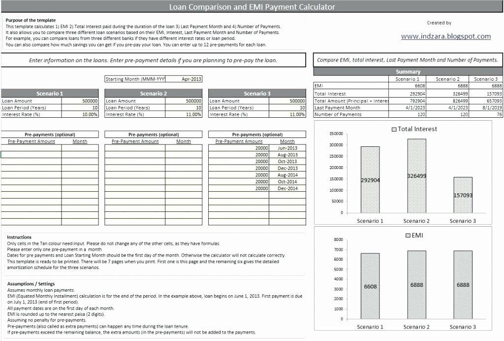 50 Amortization Schedule with Variable Payments Template