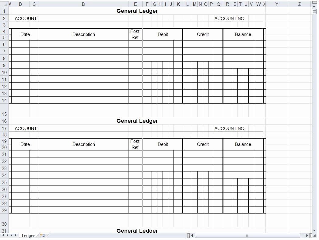 50 Create A Ledger In Excel