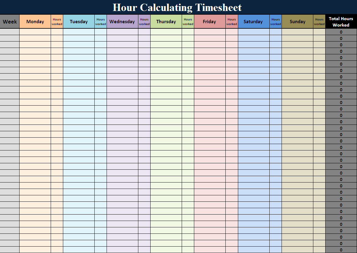 50 Creating A Timesheet In Excel