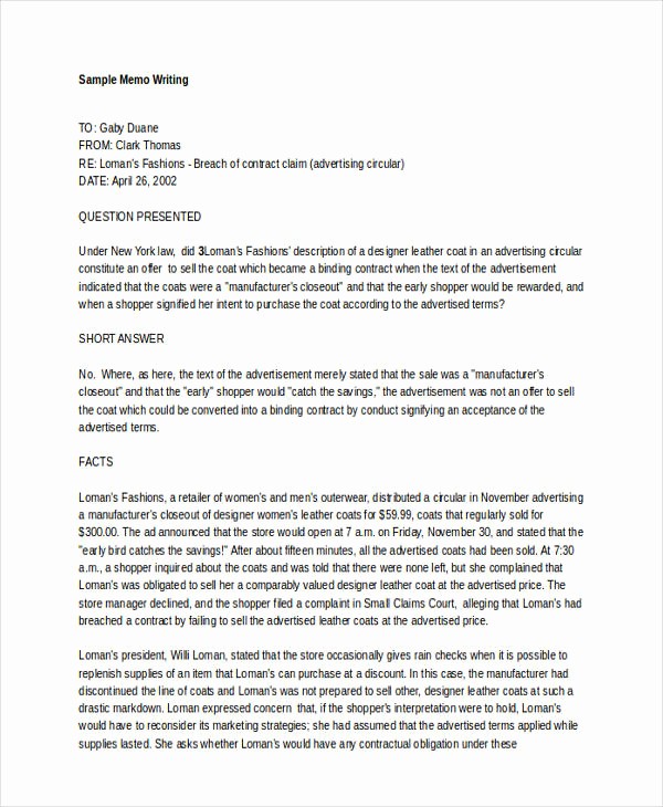 50 Example Of A Short Memo