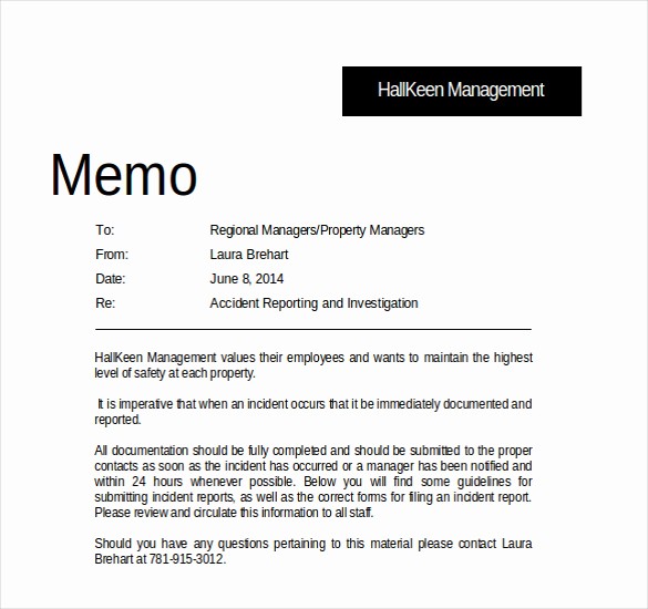 50 Example Of A Short Memo