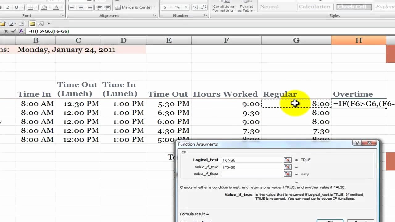 50 Excel Formula For Time Card