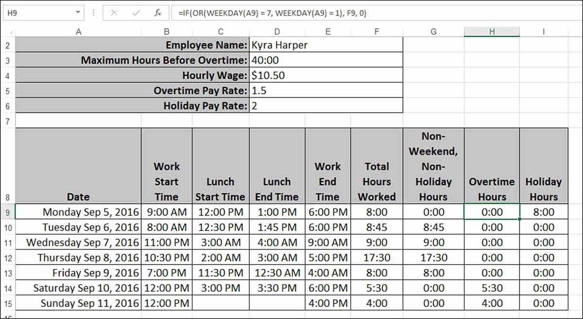 50 Excel Spreadsheet For Hours Worked