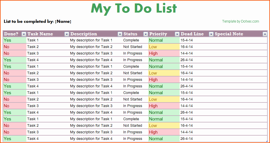 Excel to Do List Template Elegant 50 Printable to Do List & Checklist