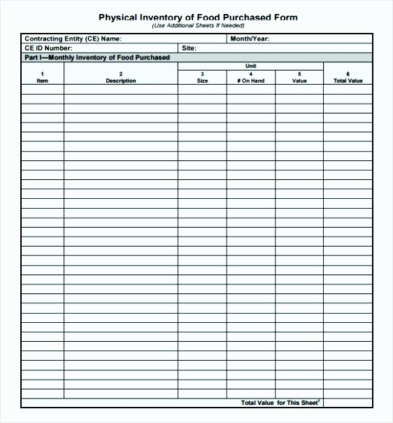 Physical Inventory Count Open Office Templates