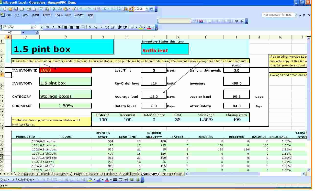 50 Stock Management In Excel Sheet Template