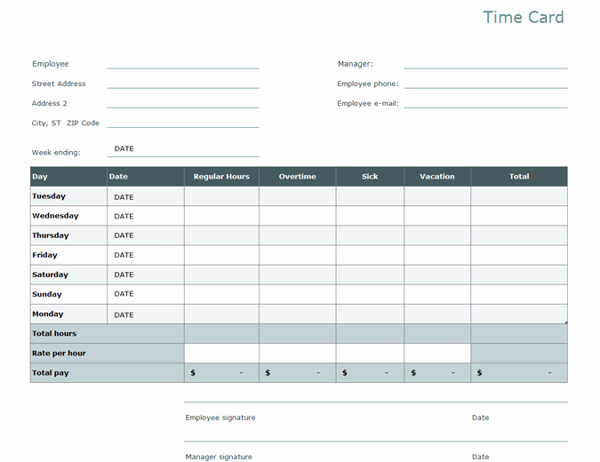 How To Create Excel Time Card Template Step By Step Guide Images