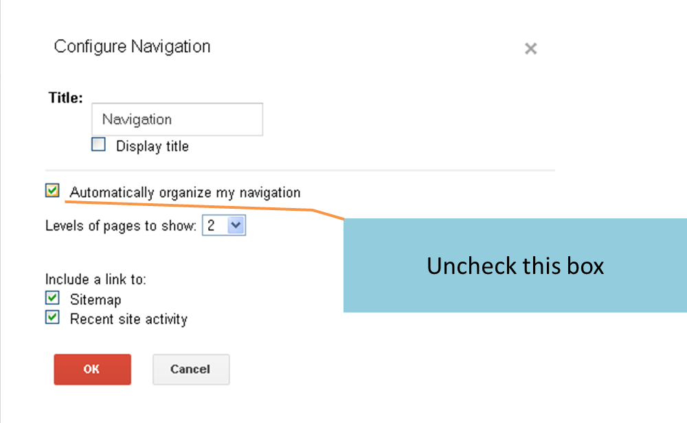 Arranging the Google Site Navigation Bar UGA Edit 2000