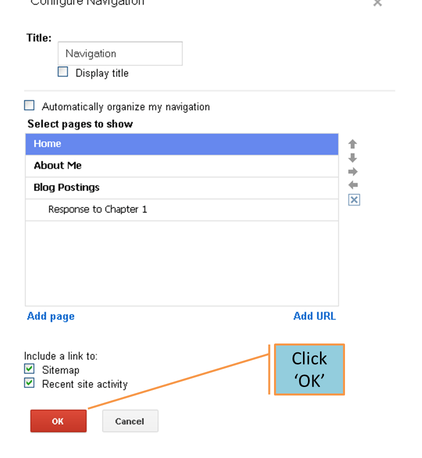 Arranging the Google Site Navigation Bar UGA Edit 2000