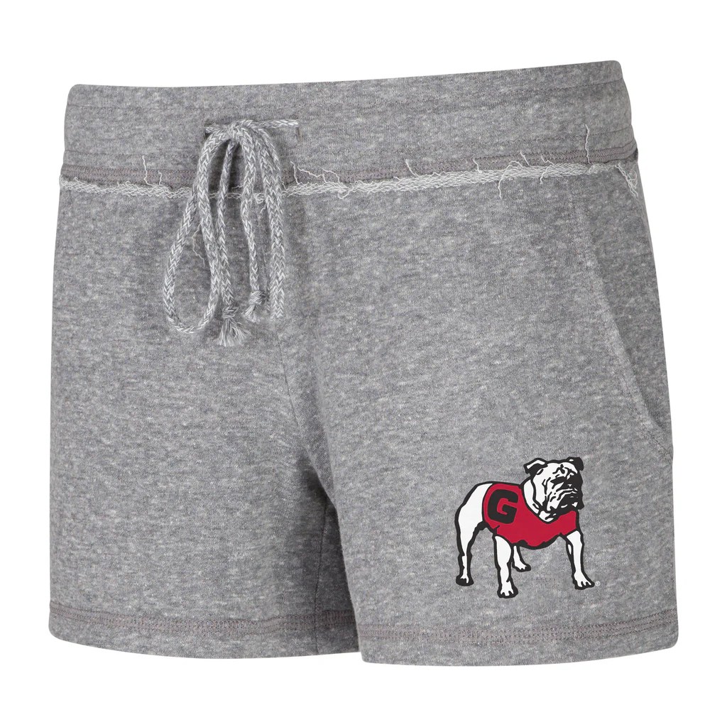 UGA WOMENS French Terry shorts with Standing Dog The Red Zone