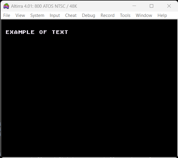 BUFFERS MANAGEMENT PRINTING ON VIDEO example ugBASIC