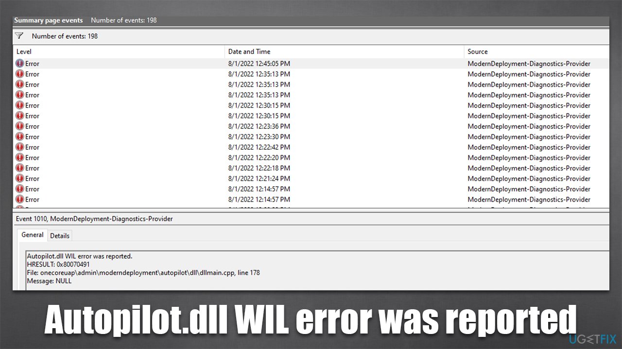 How to fix "Autopilot.dll WIL error was reported" in Windows