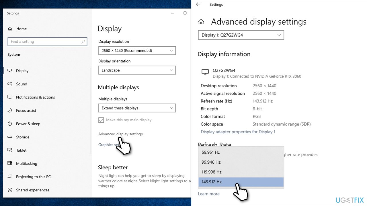[Fix] Can't change monitor refresh rate in Windows