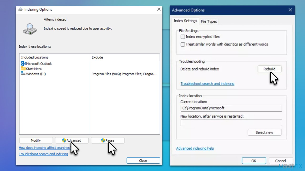 How to fix indexing is paused on Windows 11?