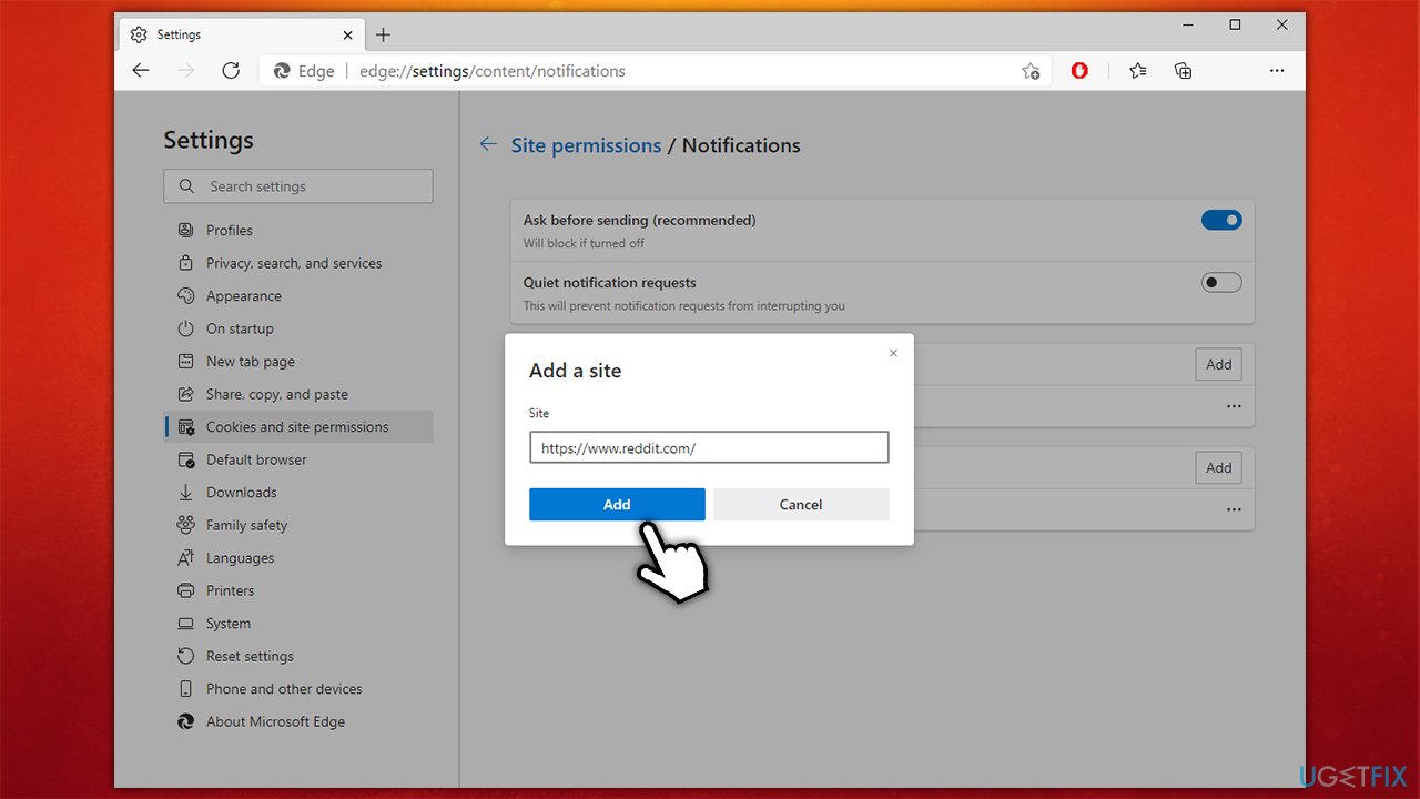 How to fix push notifications not working on Edge?