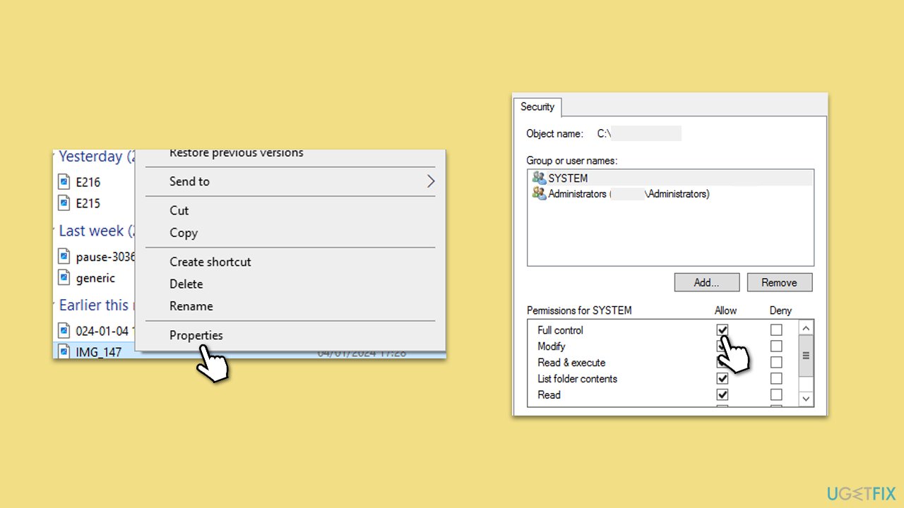 How to fix "You require permission from SYSTEM to make changes" in Windows?