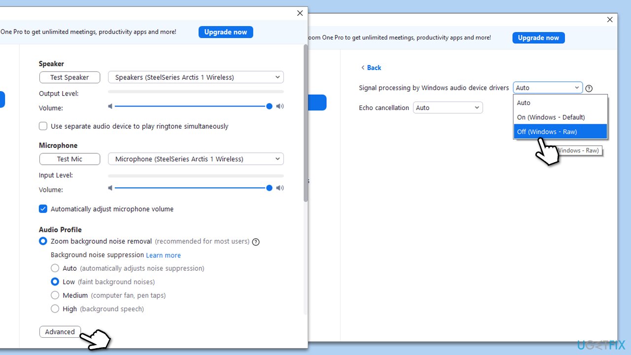 How to stop Zoom from suppressing music in Windows?