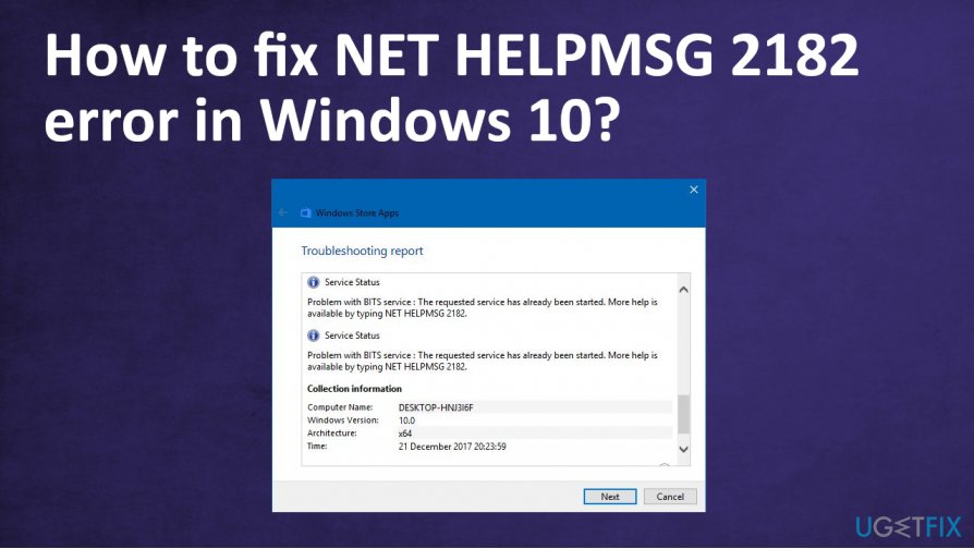 How to fix NET HELPMSG 2182 error in Windows 10?