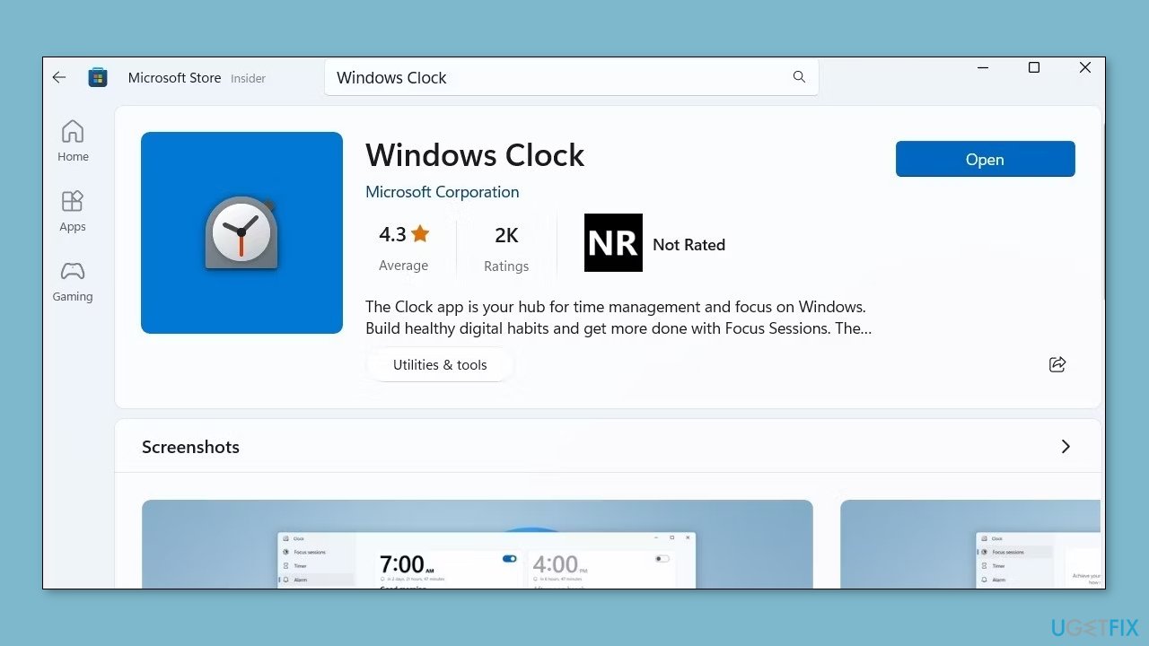 How to fix Clock app not working in Windows?