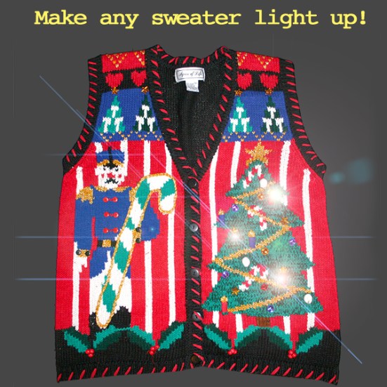 Make your Tacky Ugly Christmas Sweater a LightUp Sweater with an LED Light Kit The Ugly