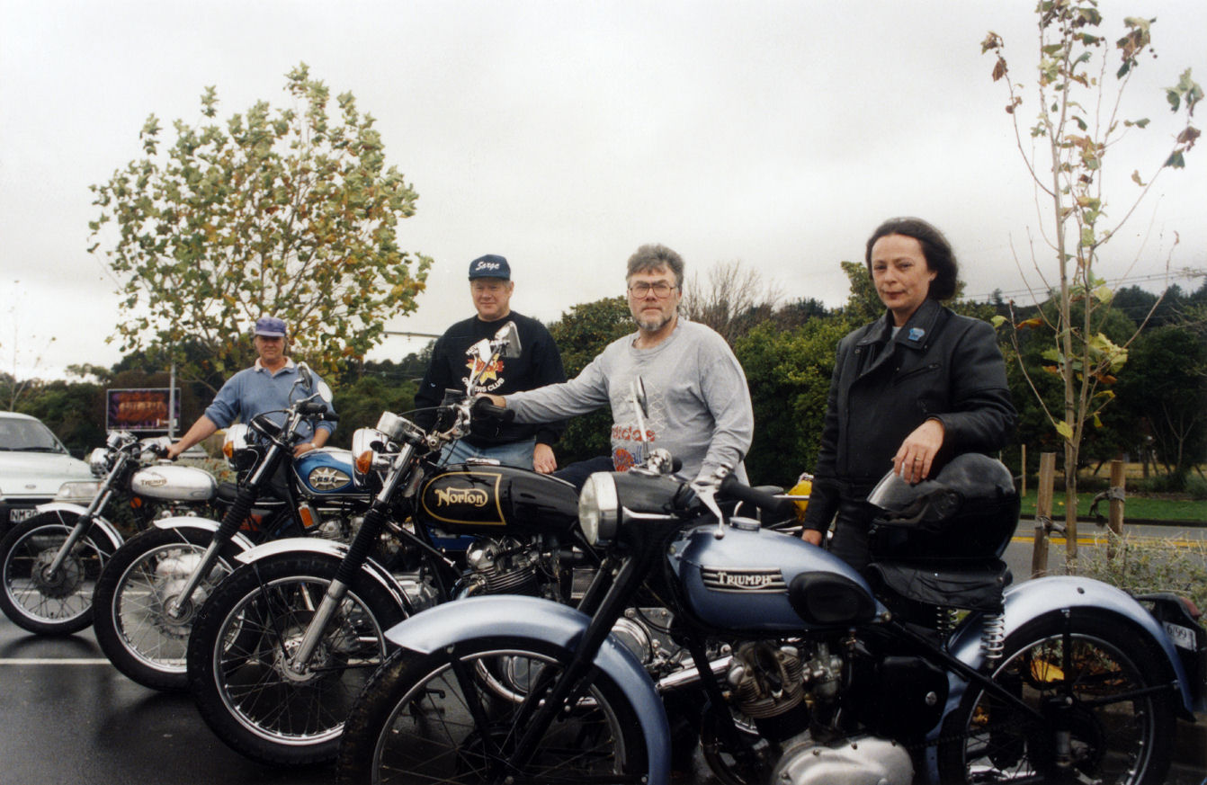 Motorcycing; classic Motorcycle Show entrants Allan Burgess, Brent