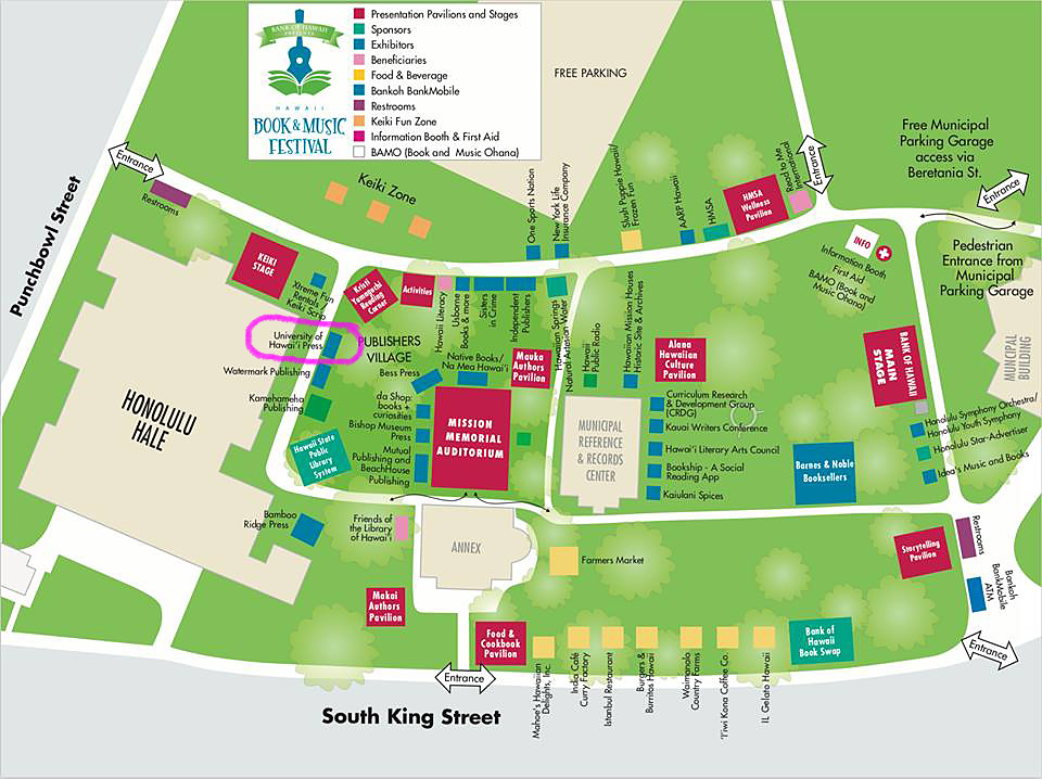 Map Of Uh Manoa 2018 Hawaii Book & Music Festival: Uh Press Tent And Author Events | News From University Of Hawai'i Press