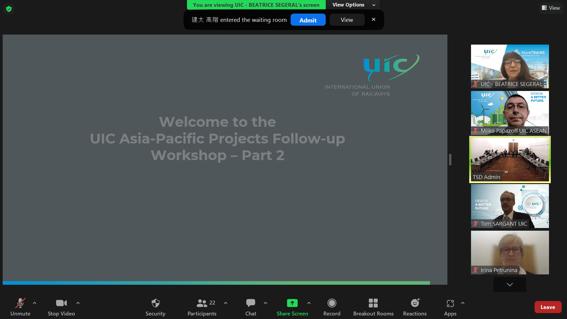 The UIC AsiaPacific Members met in Melbourne, Australia the week