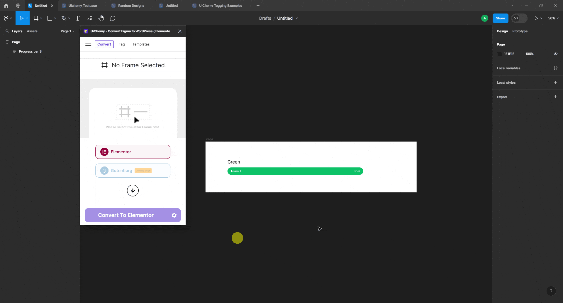 How to Tag The ProgressBar Widget for Figma to Elementor? UiChemy