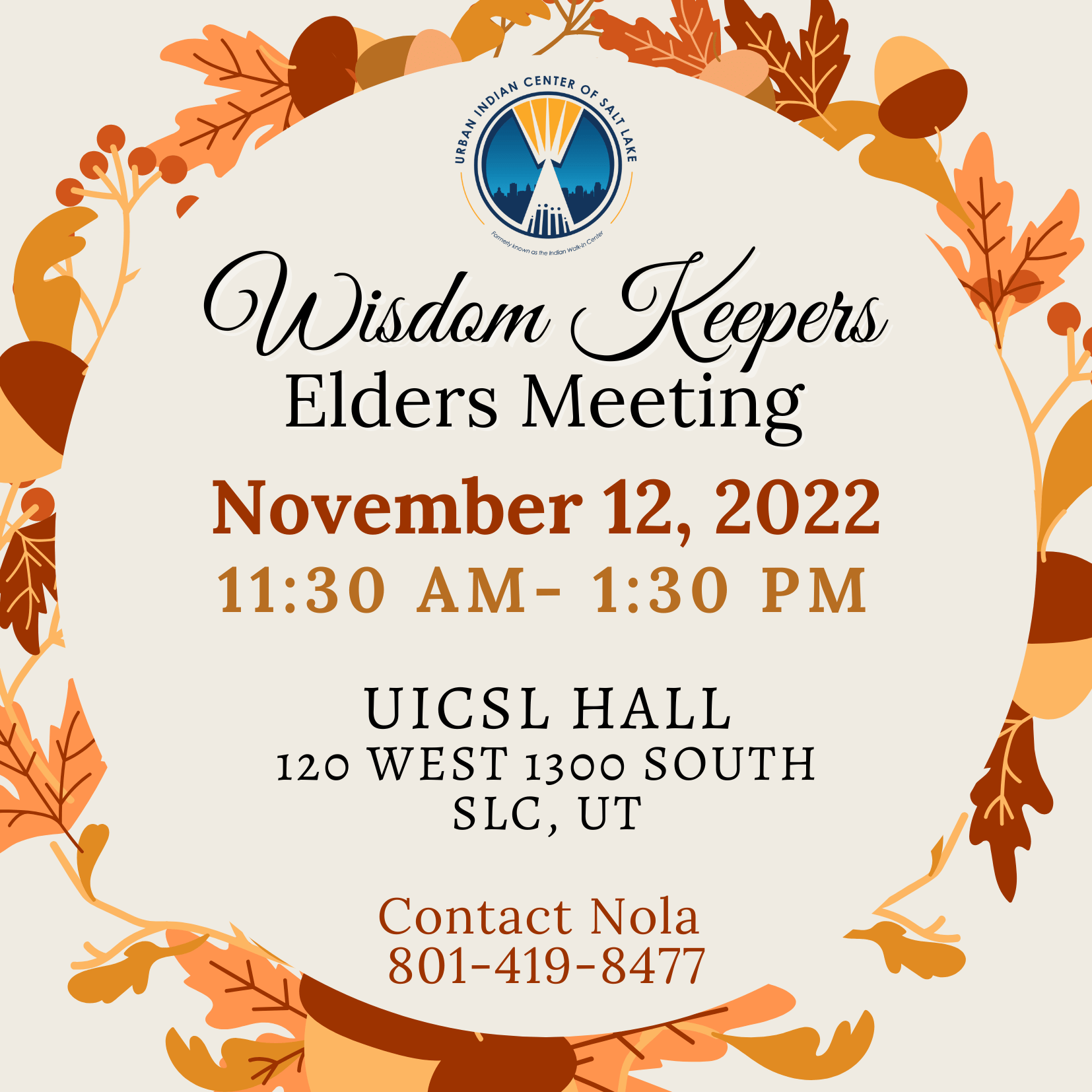 Wisdom Keepers Elders Meeting Urban Indian Center